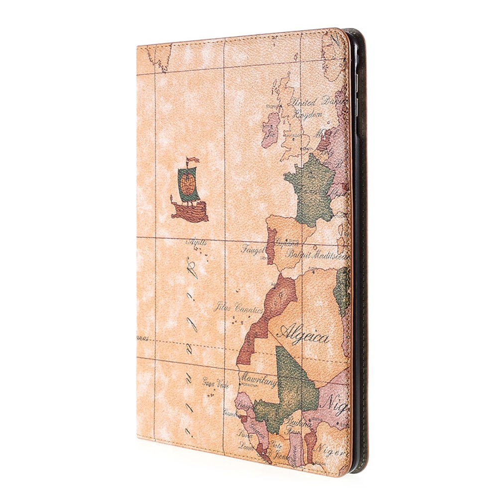 Brown for iPad Air World Map Leather Case w/ Stand-2