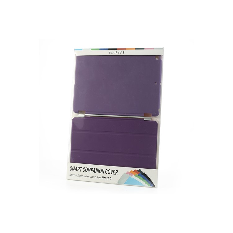 Purple Tri-fold Leather Smart Case for iPad Air w/ Detachable Companion Cover-10