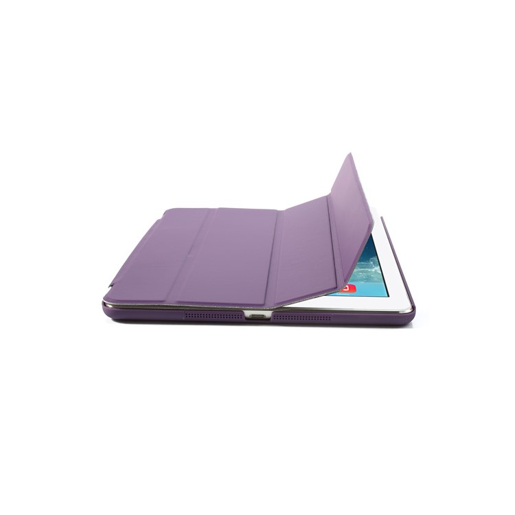 Purple Tri-fold Leather Smart Case for iPad Air w/ Detachable Companion Cover-2