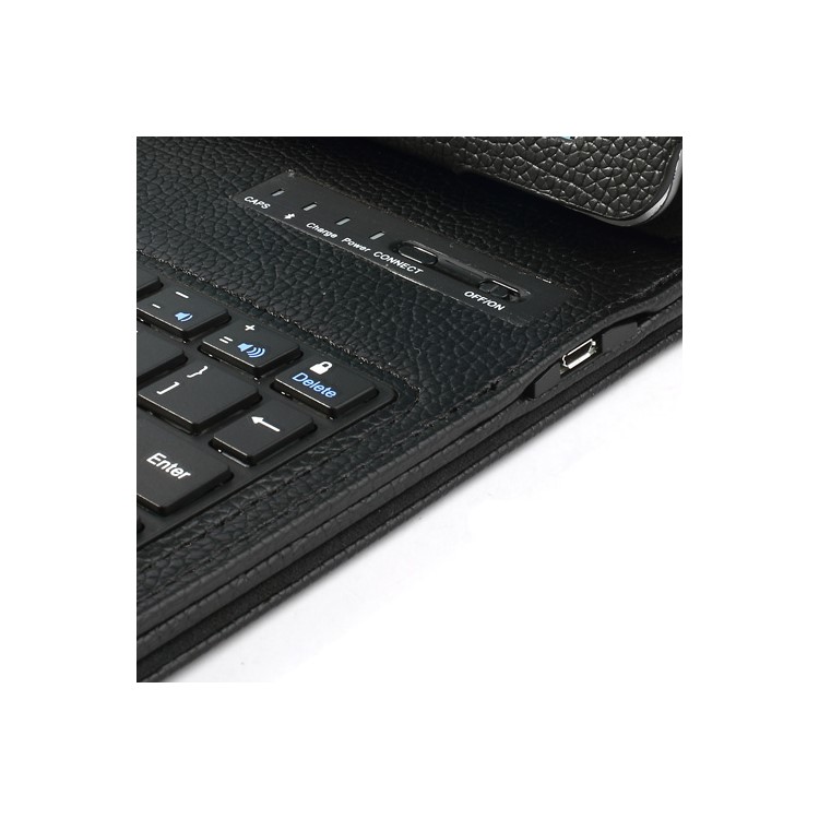 For iPad Air Magnetic Removable Bluetooth 3.0 Keyboard w/ Litchi Leather Stand Case - Black-11