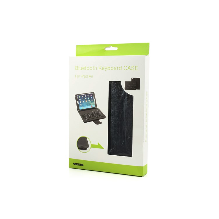 For iPad Air Magnetic Removable Bluetooth 3.0 Keyboard w/ Litchi Leather Stand Case - Black-12