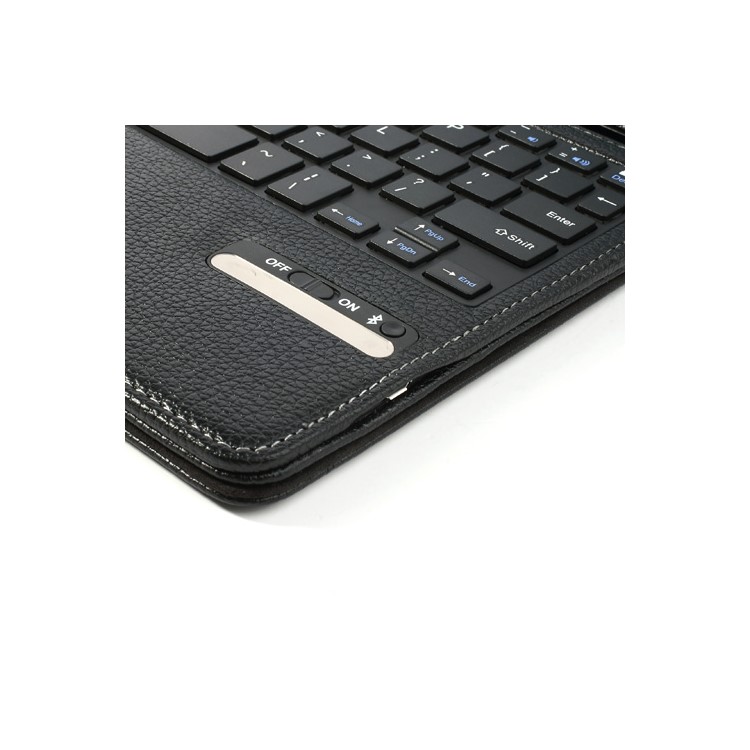 Removable Bluetooth 3.0 Keyboard Case Leather Cover w/ Stand for iPad Air - Black-11