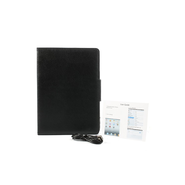 Removable Bluetooth 3.0 Keyboard Case Leather Cover w/ Stand for iPad Air - Black-9
