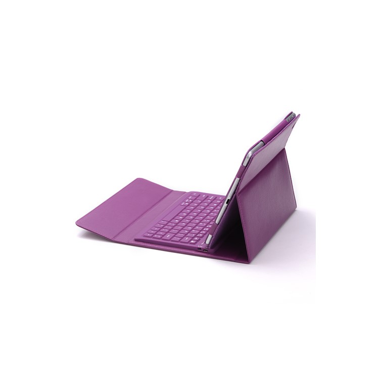 2 in 1 Leather Bluetooth Keyboard Case w/ Stand for iPad Air - Purple
