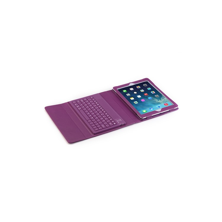 2 in 1 Leather Bluetooth Keyboard Case w/ Stand for iPad Air - Purple
