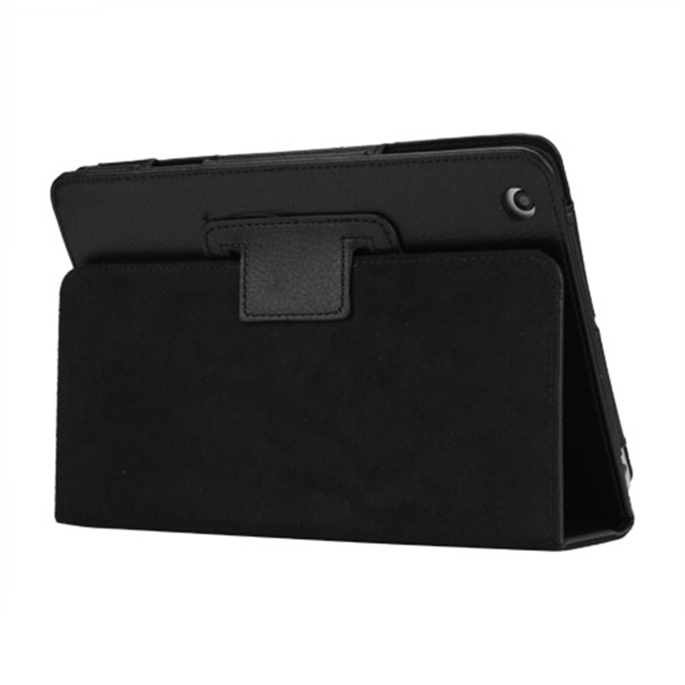 Lychee Skin PU Leather Stand Case Cover for iPad Mini / iPad Mini Retina - Black-3