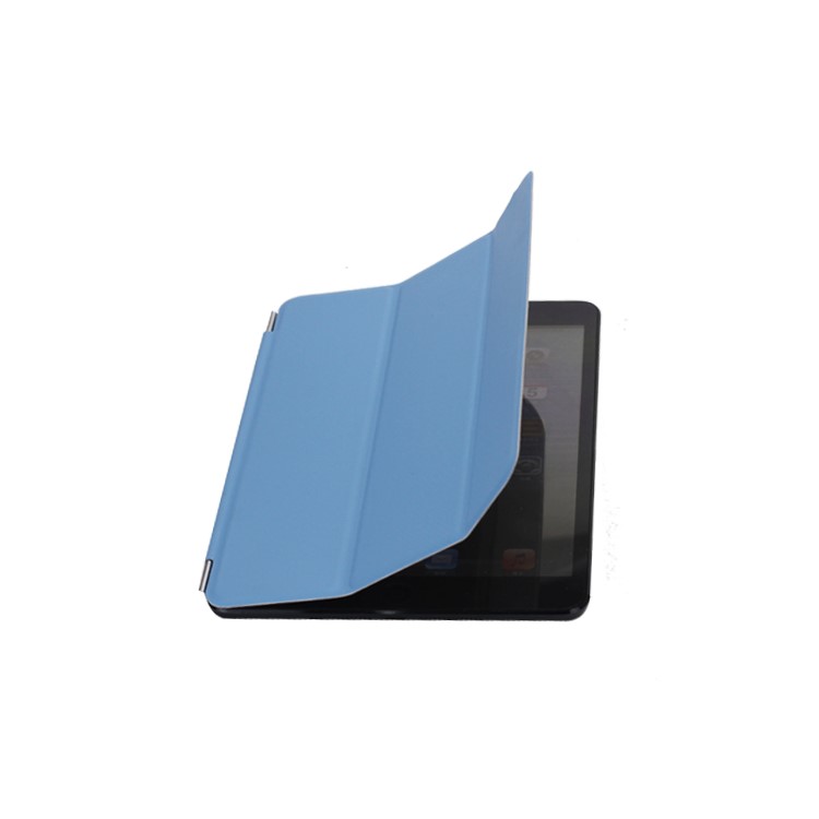 Single Front Wake Sleep Hardware Leather Smart Cover for iPad Mini / iPad Mini 2 - Blue