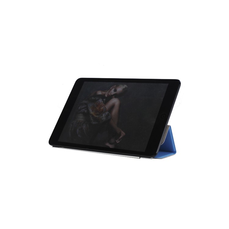 Single Front Wake Sleep Hardware Leather Smart Cover for iPad Mini / iPad Mini 2 - Blue-2