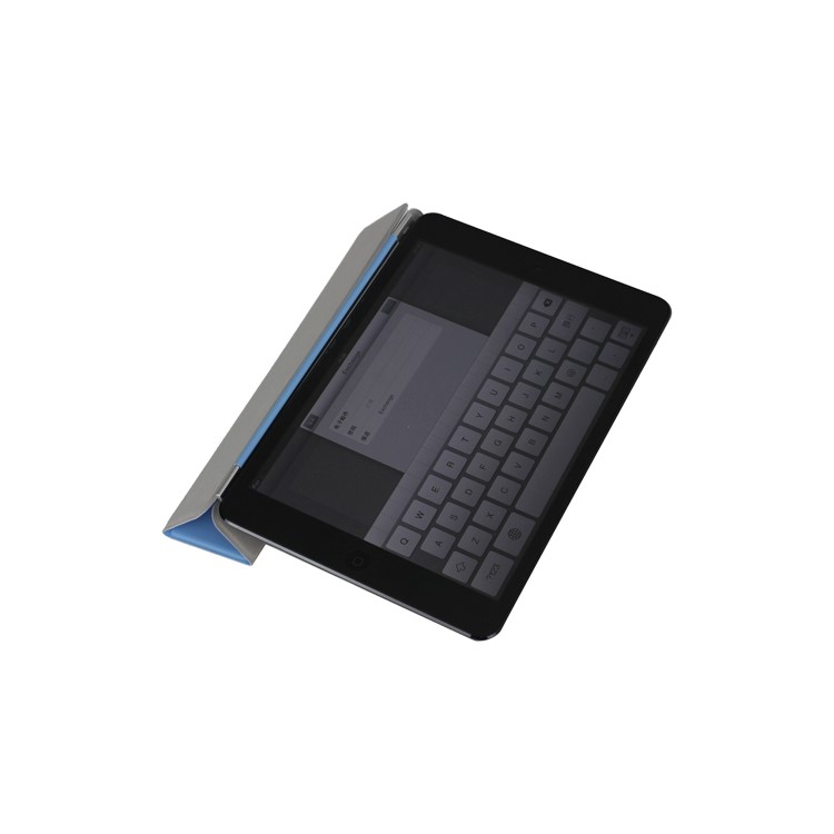 Single Front Wake Sleep Hardware Leather Smart Cover for iPad Mini / iPad Mini 2 - Blue-3