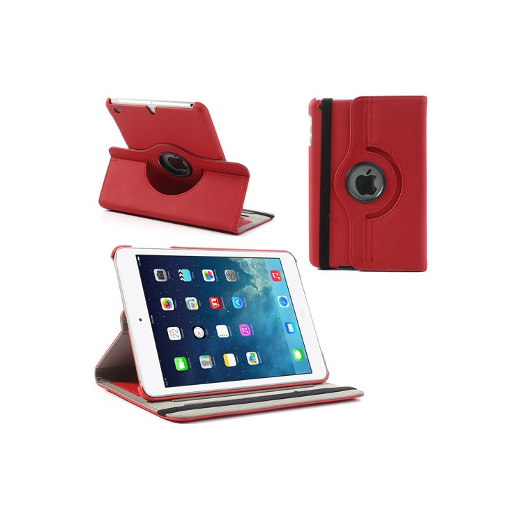 

Red Cloth Leather Case for iPad mini / iPad mini 2 (Retina), 360 Degree Rotary & Card Slots