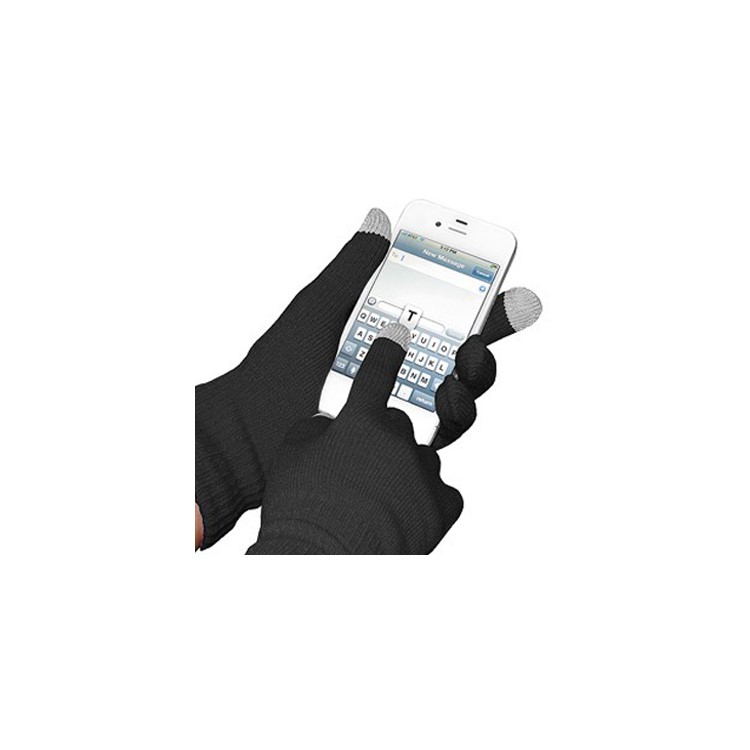 Black Soft Winter Dot Touch Glove for iPhone & iPad & All Static Touch-1