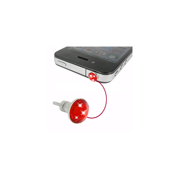 iPhone 4 Crystal Earphone Jack Anti-dust Plug Stopper and Sim Card Eject Pin (AT&T Verizon) - Red-1
