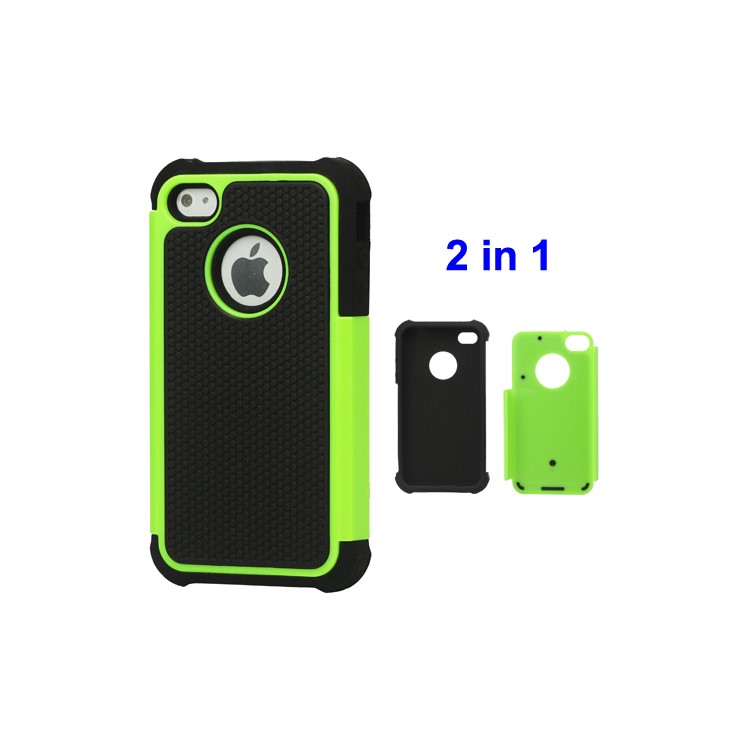 

Grainy Defender Case Cover for iPhone 4 4S - Green