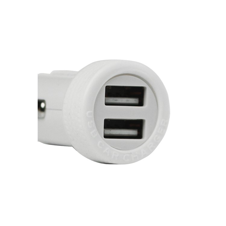 3A Car Cigarette Powered Dual USB Charger Adapter for iPhone iPod MP3 and etc - White-2