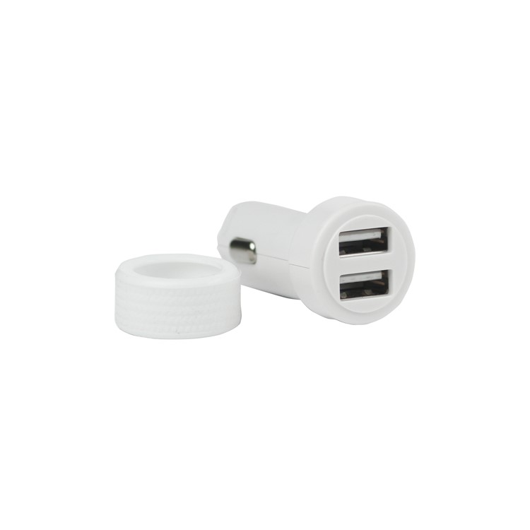 3A Car Cigarette Powered Dual USB Charger Adapter for iPhone iPod MP3 and etc - White-4
