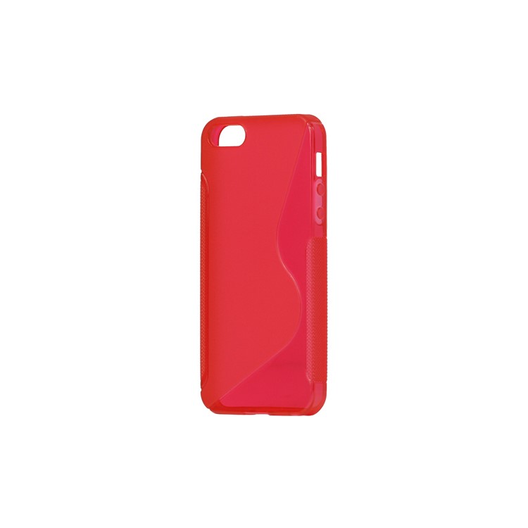 S Shape TPU Gel Case Cover for iPhone 5s 5 - Red-1