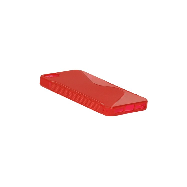 S Shape TPU Gel Case Cover for iPhone 5s 5 - Red-3