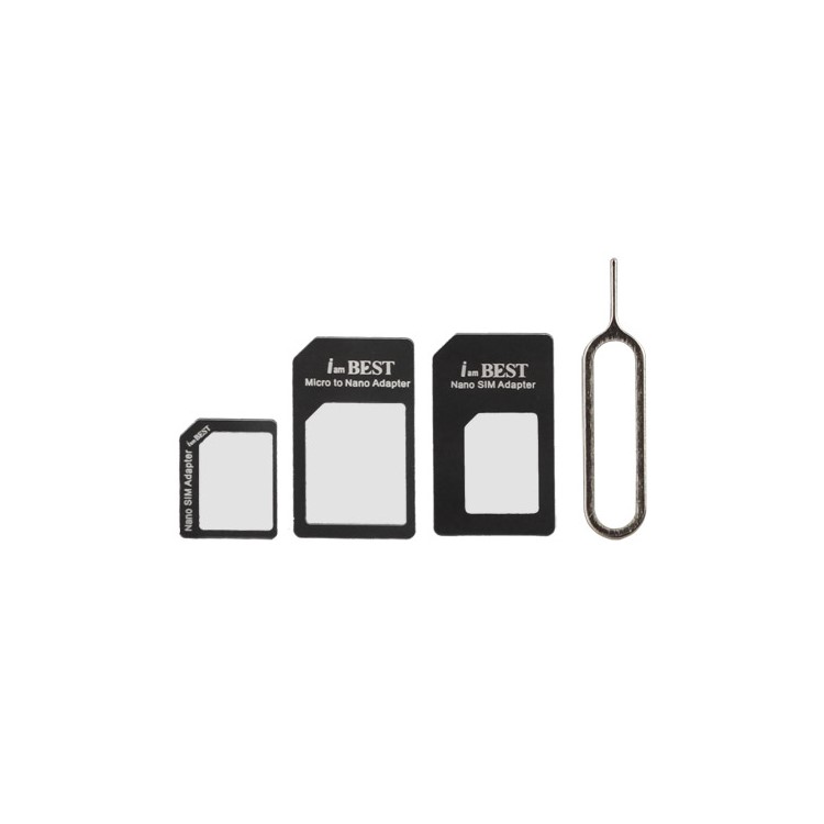 Micro Sim Card to Nano SIM Card Cutter + Nano SIM to Micro SIM / Standard SIM Card Adapter and Eject Pin for iPhone 5-2