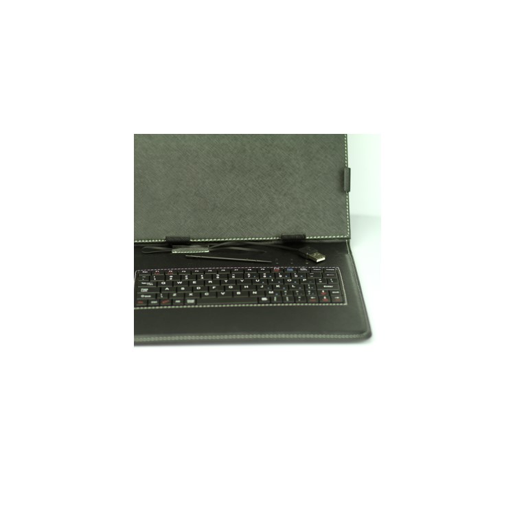 9.7 Inch Tablet PC Leather Keyboard Case with Holder & USB Cable-3