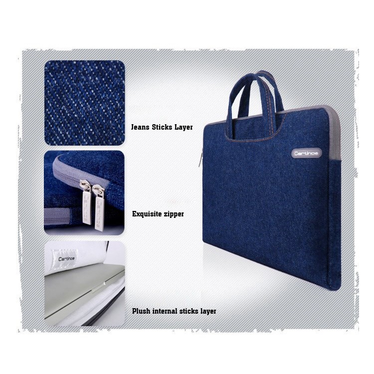 Blue Cartinoe Jean Series Notebook Carrying Case for MacBook Air Pro 13.3 inch, Size: 34 x 26cm-3