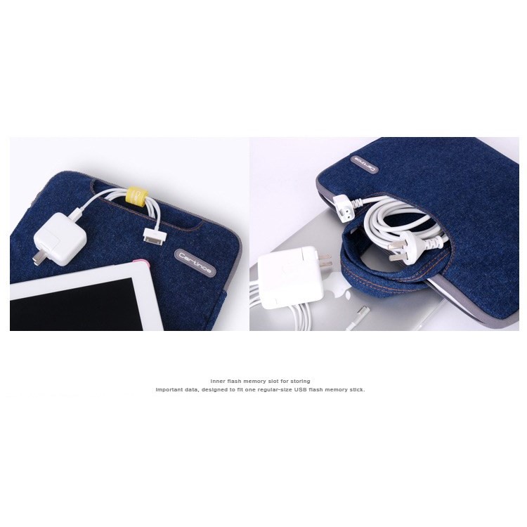 Blue Cartinoe Jean Series Notebook Carrying Case for MacBook Air Pro 13.3 inch, Size: 34 x 26cm-6