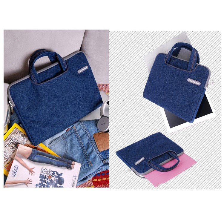 Blue Cartinoe Jean Series Notebook Carrying Case for MacBook Air Pro 13.3 inch, Size: 34 x 26cm-7