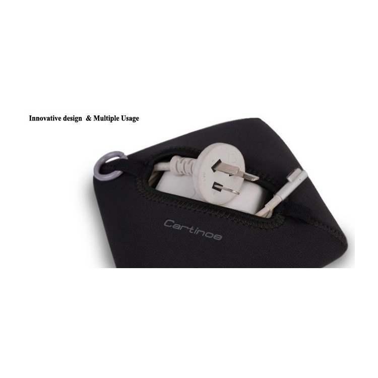 Black Cartinoe Breath Series Zipper Nylon Notebook Handbag Pouch for MacBook Air 11.6 inch, Size: 30 x 20cm-4