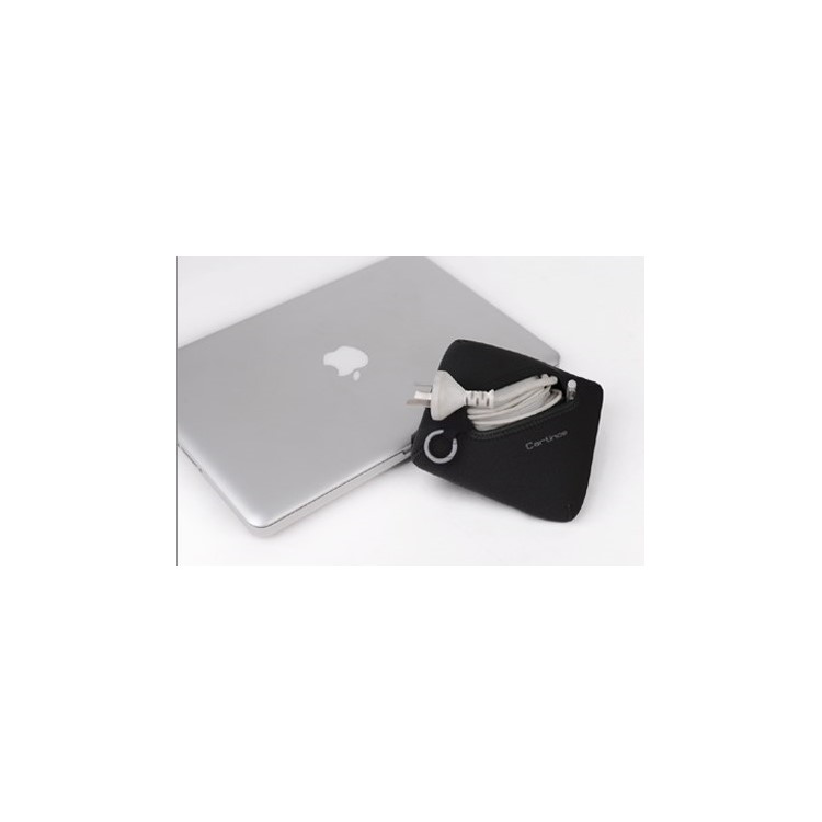 Black Cartinoe Breath Series Zipper Nylon Notebook Handbag Pouch for MacBook Air 11.6 inch, Size: 30 x 20cm-8