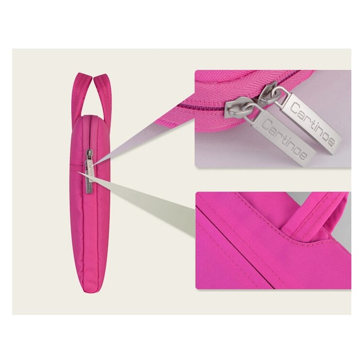 Pink Cartinoe Ambilight Series Zipper Fabric Notebook Handbag Case for MacBook Air Pro 13.3 inch, Size: 34 x 24cm-3