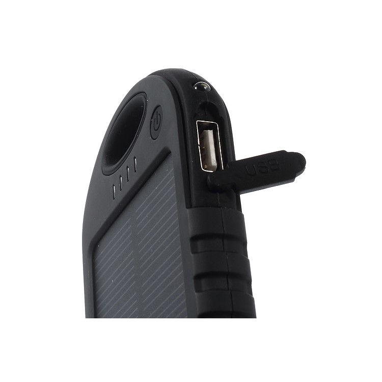 YD-T011 5000mAh Solar Power Bank for iPhone iPod Samsung Sony etc - Black-7