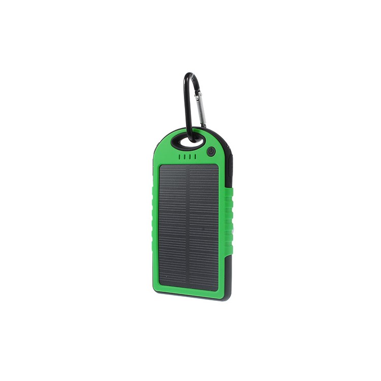 YD-T011 5000mAh Solar Power Bank Charger for iPhone iPod Samsung Sony etc - Black / Green-2