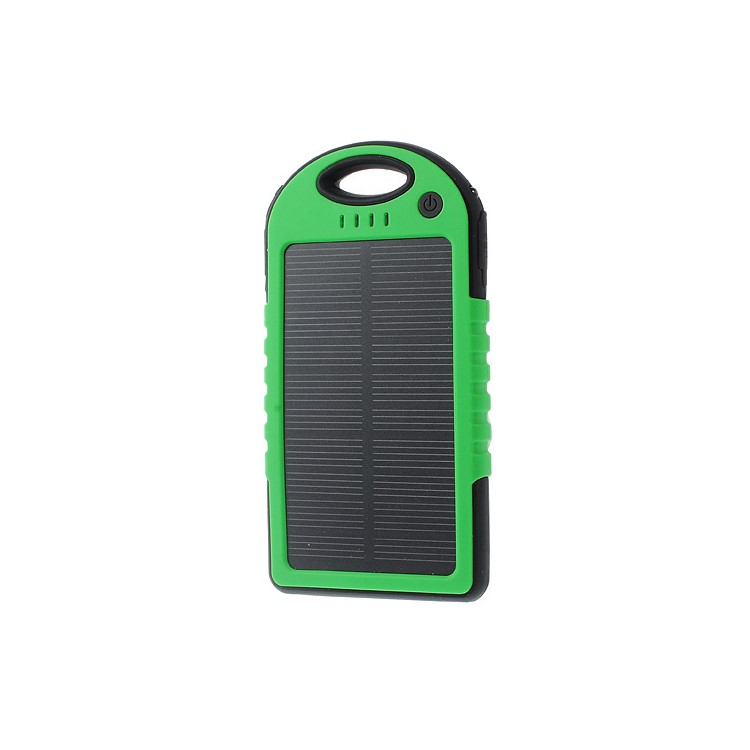 YD-T011 5000mAh Solar Power Bank Charger for iPhone iPod Samsung Sony etc - Black / Green-3