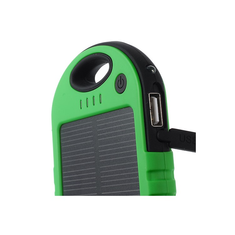YD-T011 5000mAh Solar Power Bank Charger for iPhone iPod Samsung Sony etc - Black / Green-6