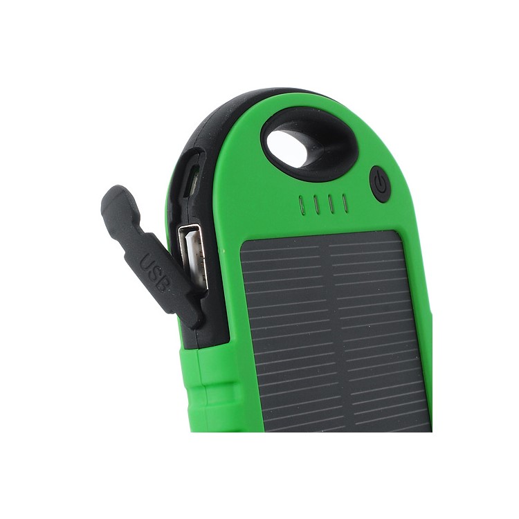 YD-T011 5000mAh Solar Power Bank Charger for iPhone iPod Samsung Sony etc - Black / Green-8