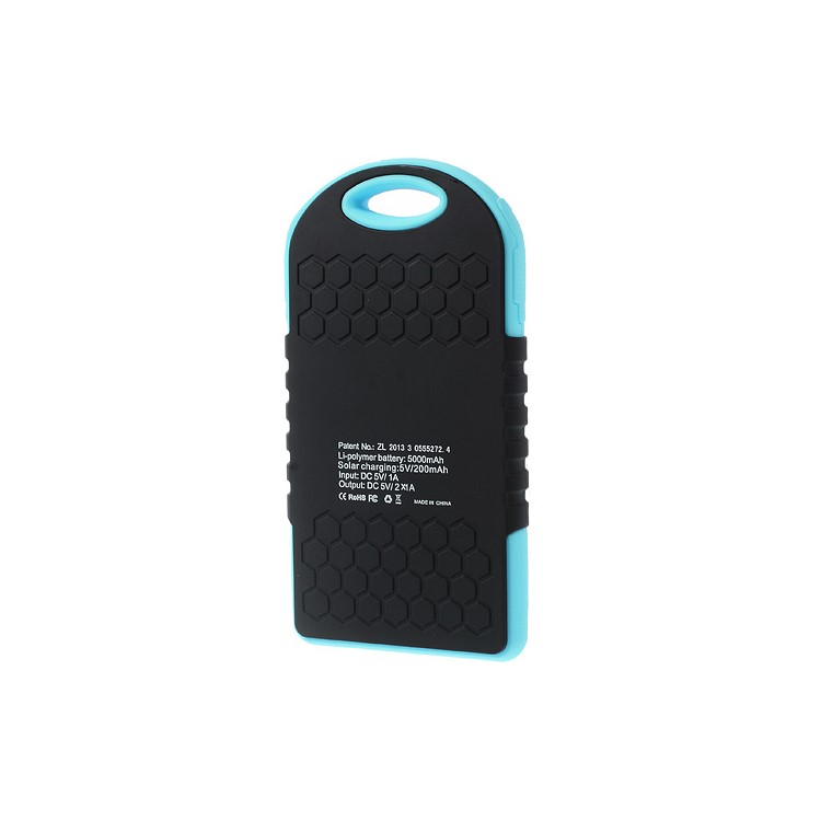 YD-T011 5000mAh Solar Power External Battery Charger for iPhone iPod Samsung Sony etc - Blue-4