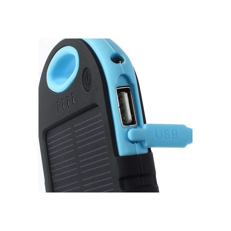 YD-T011 5000mAh Solar Power External Battery Charger for iPhone iPod Samsung Sony etc - Blue-6