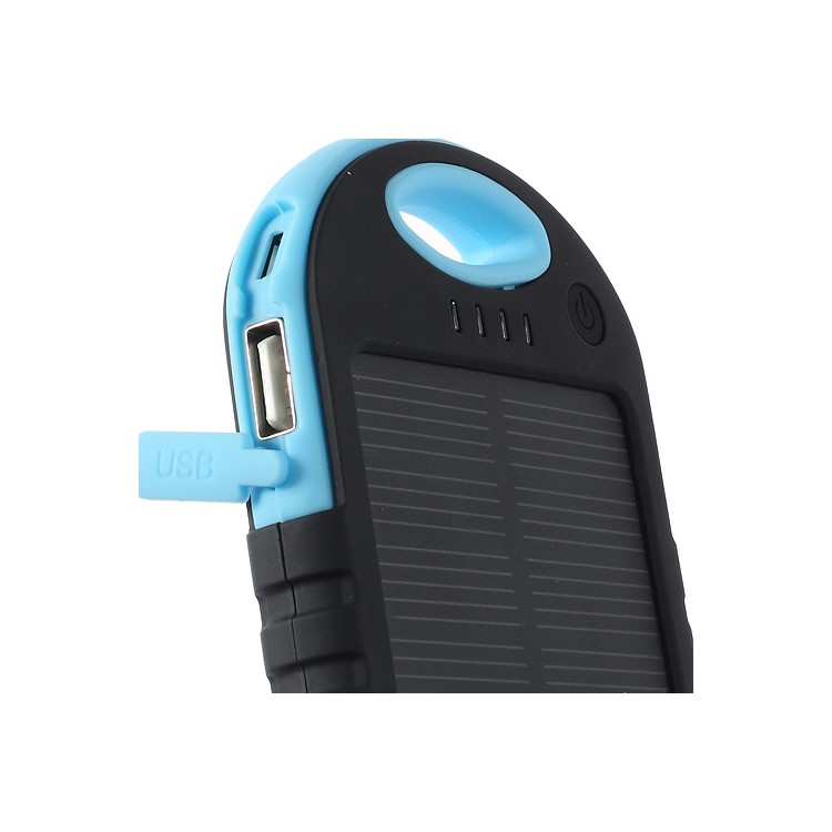 YD-T011 5000mAh Solar Power External Battery Charger for iPhone iPod Samsung Sony etc - Blue-7