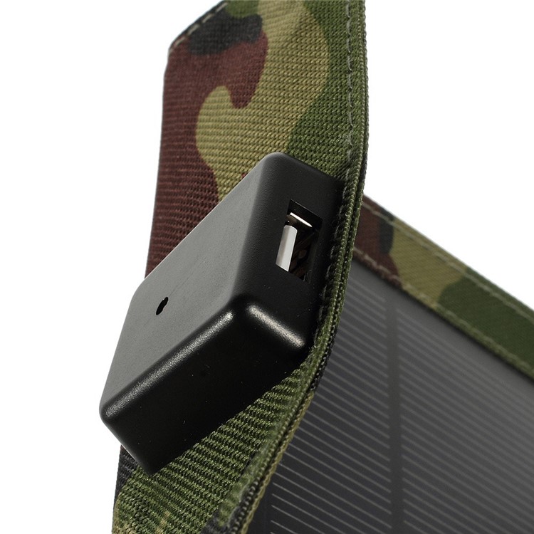 Camouflage 5 Watts Folding Outdoor Solar Power Charger for iPhone iPad Samsung HTC Smartphone Tablet-5