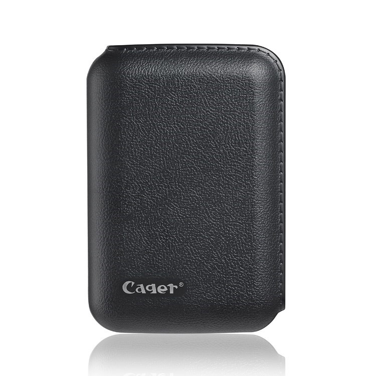 Cager B15 7200mAh Leather Texture Dual-USB Power Bank for iPhone iPad Samsung - Black-2