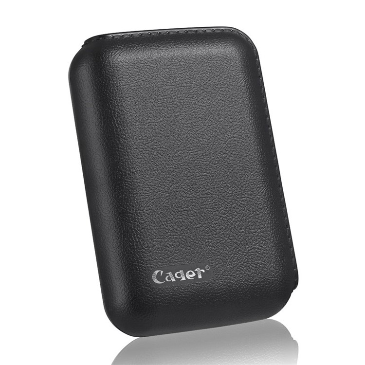 Cager B15 7200mAh Leather Texture Dual-USB Power Bank for iPhone iPad Samsung - Black-4