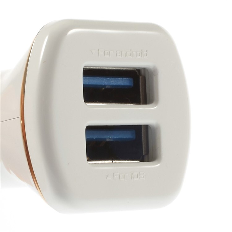LDNIO DL-DC219 2.1A Dual USB Car Charger Adapter + Micro USB Charging Cable - White-3