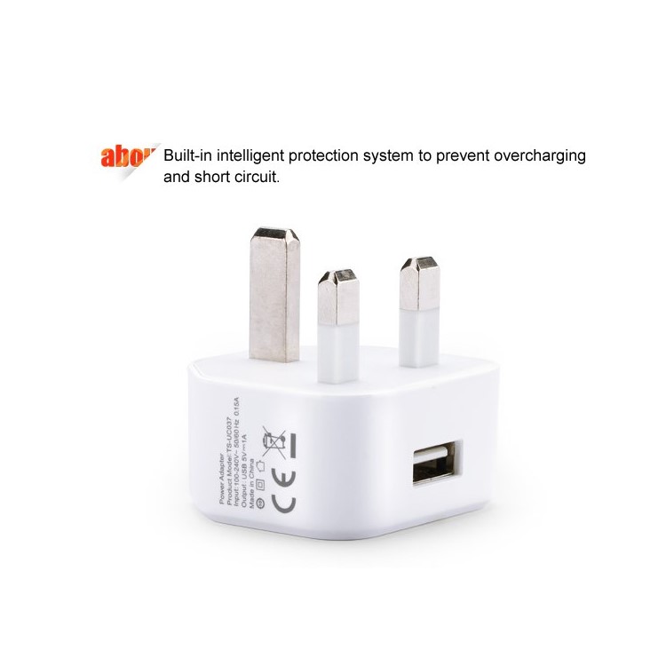 Pisen I Charger II 1A Power Adapter for iPhone iPad mini Samsung HTC - UK Plug-2
