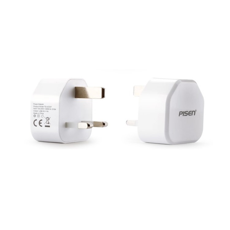Pisen I Charger II 1A Power Adapter for iPhone iPad mini Samsung HTC - UK Plug-5