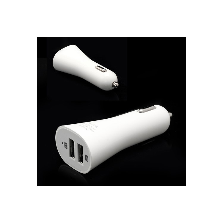 Dual USB Port 2A Car Charger Adapter for iPhone iPod Samsung HTC Sony etc - White-1