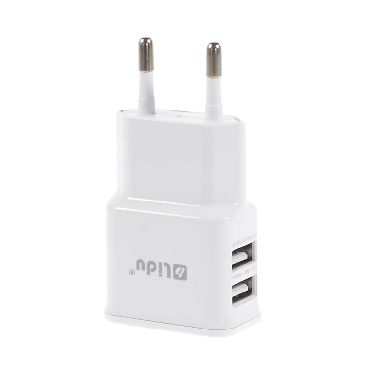 Lidu Universal 2.1A Dual USB Port Wall Home Travel Power Adapter Charger for iPhone iPad iPod Samsung HTC LG - EU Plug-2