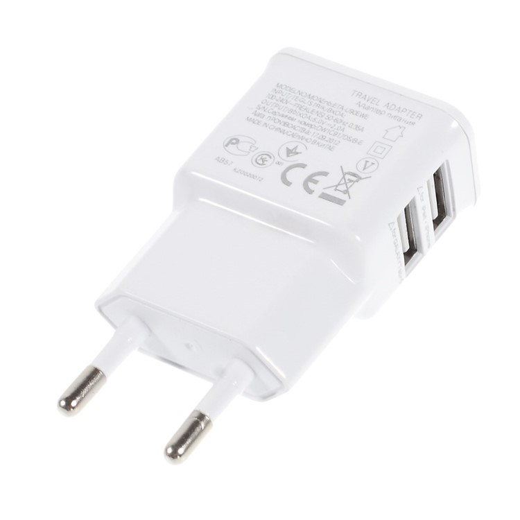 Lidu Universal 2.1A Dual USB Port Wall Home Travel Power Adapter Charger for iPhone iPad iPod Samsung HTC LG - EU Plug-3