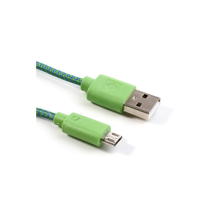 3M Nylon Woven MicroUSB Data Charging Cable for Samsung HTC LG Nokia Sony etc - Green/ Purple-2
