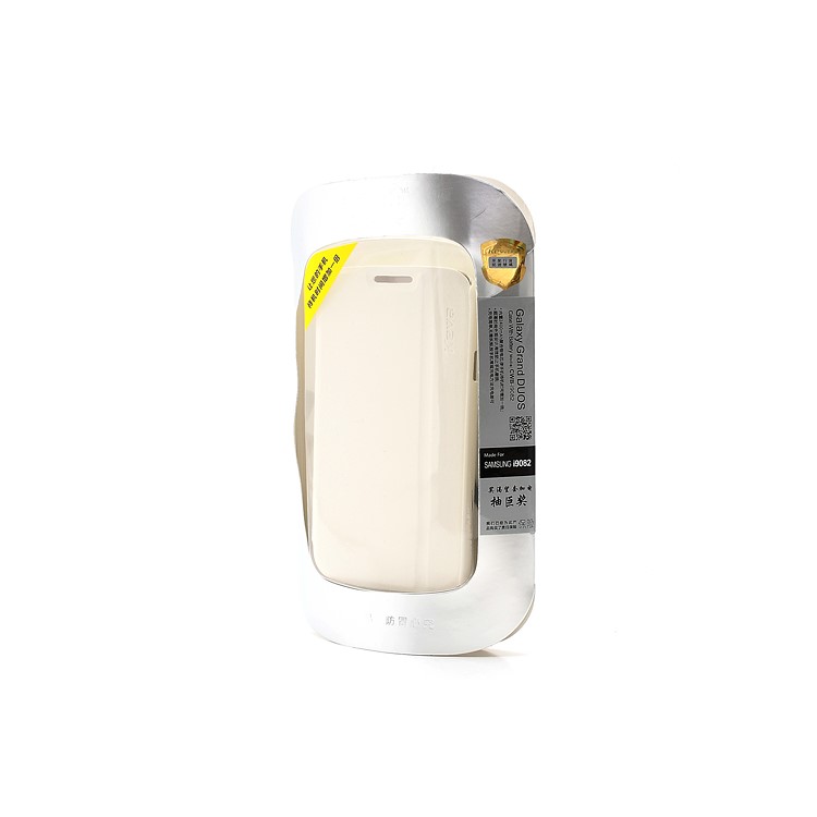 2400mAh Keva Leather Flip Extended Battery Cover Housing for Samsung Galaxy Grand i9082 - White