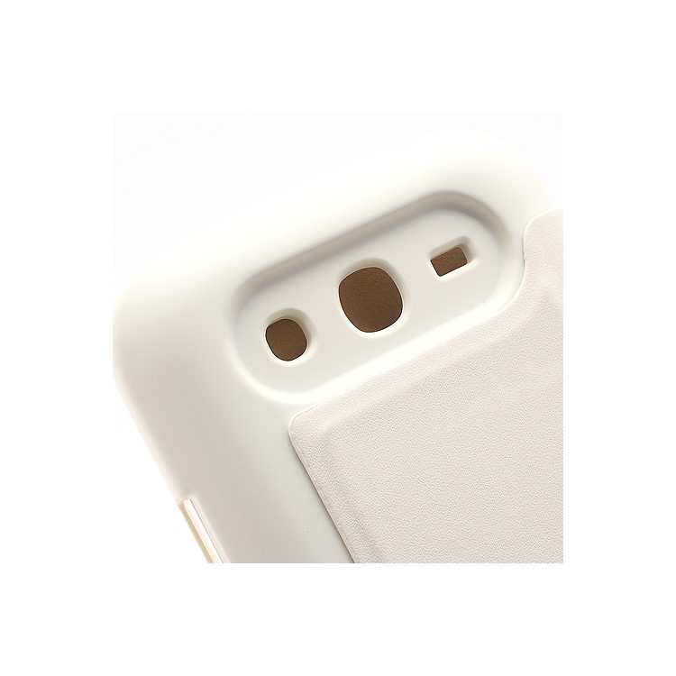 2400mAh Keva Leather Flip Extended Battery Cover Housing for Samsung Galaxy Grand i9082 - White