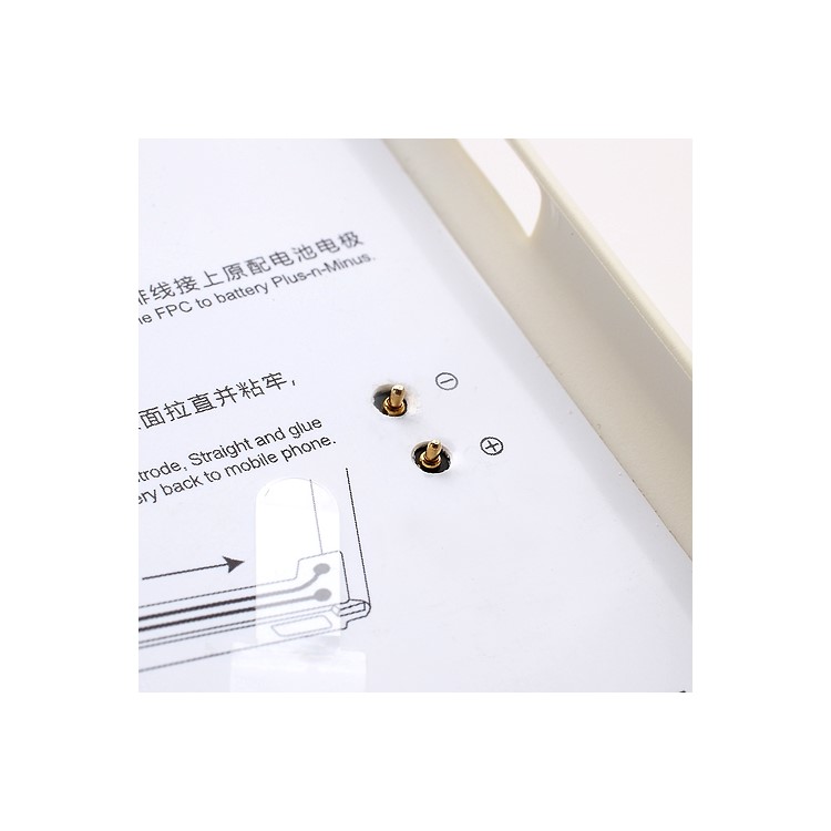 2400mAh Keva Leather Flip Extended Battery Cover Housing for Samsung Galaxy Grand i9082 - White